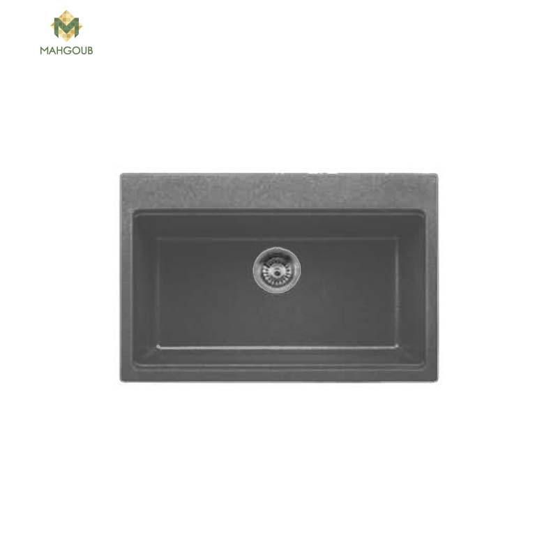 Granite kitchen sink infinity with 1 slot 48x76 cm dark grey gra-007