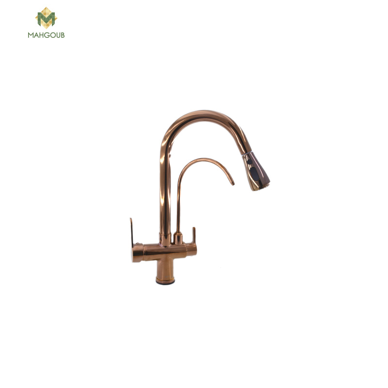 Kitchen mixer with a moving shower filter rose gold pm-91012 image number 1
