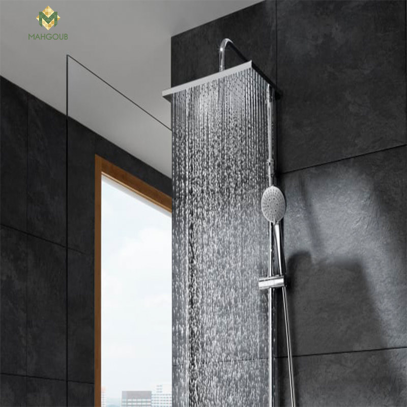 Shower bar roca even-t Thermostat with shower head and square shower hand chrome a5a202ec00 image number 1
