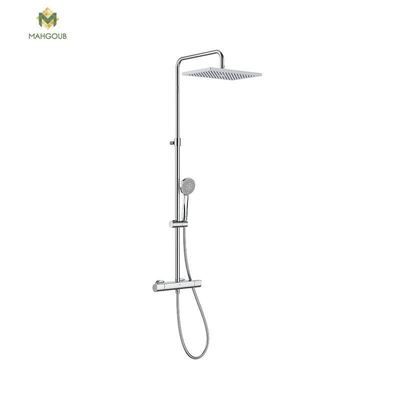 Shower bar roca even-t Thermostat with shower head and square shower hand chrome a5a202ec00 image number 0
