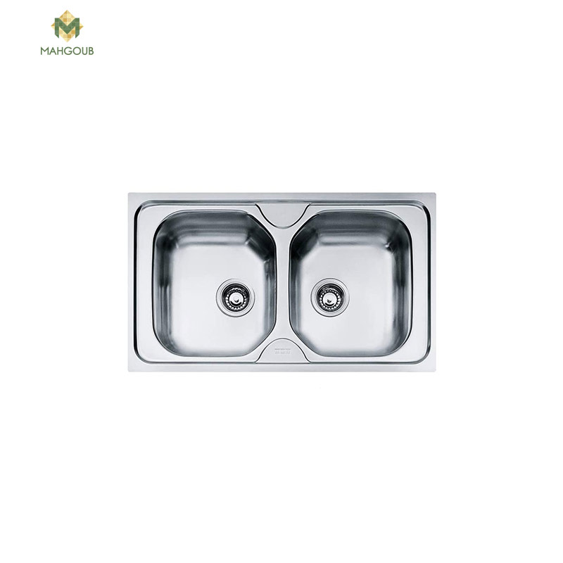 Stainless steel kitchen sink franke 50x86 cm With pop up wast and overflow and drainage with the gaskets and clogs chrome 101.0564.801 image number 0