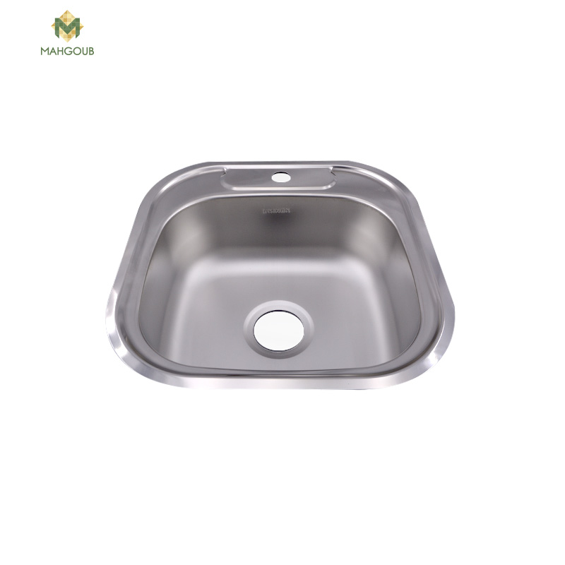 Stainless steel kitchen sink ukinox 48x48 cm with drainage chrome kr480 image number 0