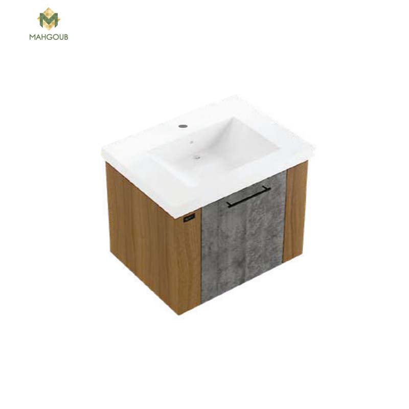 Unit 60 Cm With Sink 1drawer Gray × Brown 01-padova image number 1