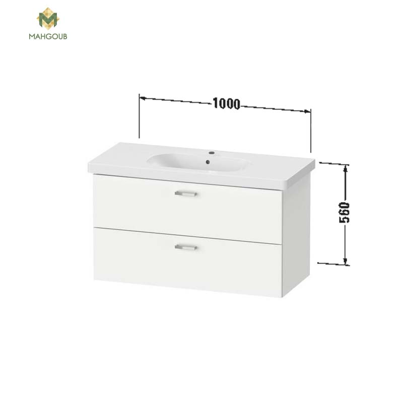 Unit duravit x-base 100 cm 2 drawer for D-Code sink without the sink white xb619322 image number 1