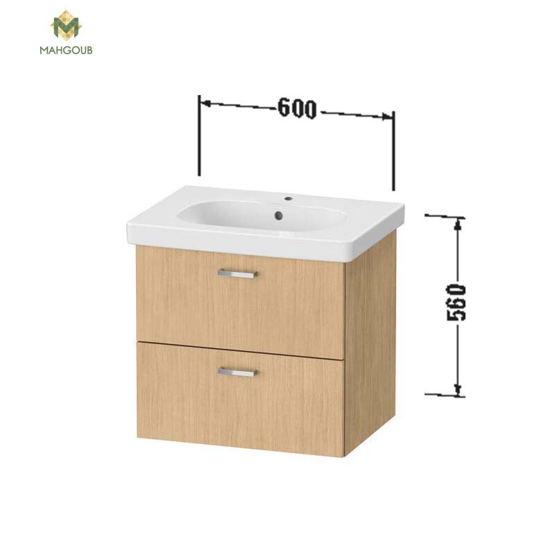 Unit duravit x-base 60 cm for d code basin without the sink natural walnut xb618979 image number 1