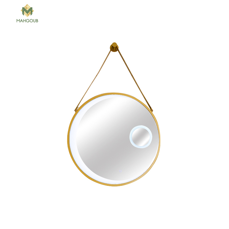 Mirror 60 cm Illuminated gold touch metal hanger and magnifying glass Gold 1 image number 0