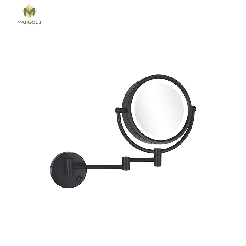 Mirror Circular with Two Faces  Magnifier  LED Light Black