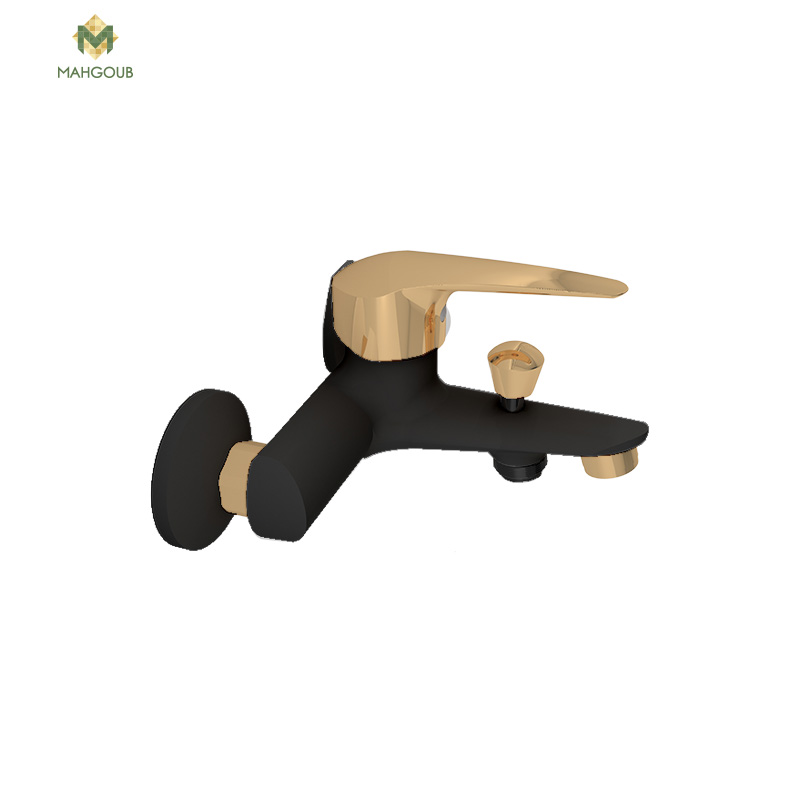 Shower mixer sarrdesign segura with an automatic adaptor with water stabilizer at low pressures black x gold sd1031 image number 0