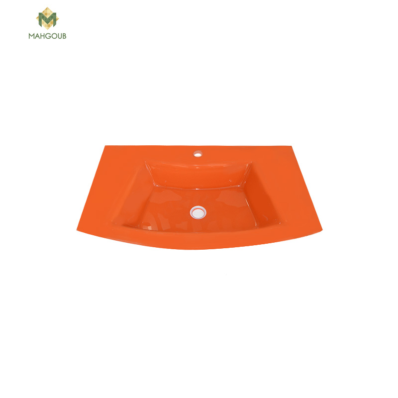 Decorative Sinks Glass 46 X 79 cm With a holder ORANGE TJ22-A106 image number 0