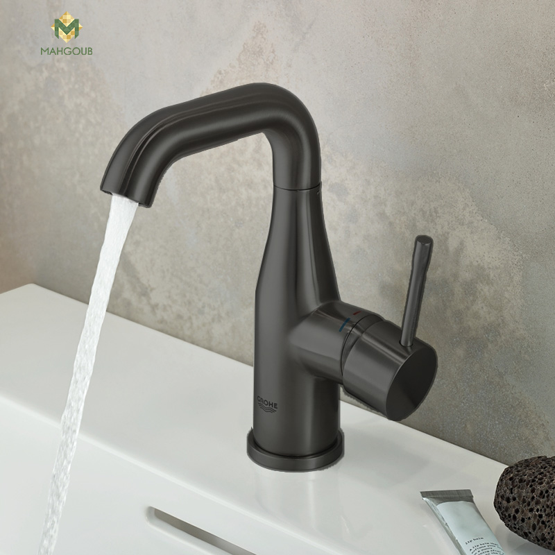 Basin Mixer Grohe Essence Hole Side Handle Faucet Without Pop Up Waste Black Matt 24176kf1 image number 2