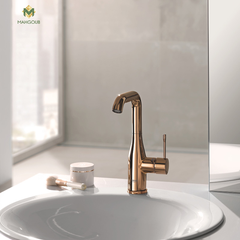 Basin Mixer Grohe New Essence 1 Hole High Rise Side Handle Faucet With Pop Up Waste Hand Mixers Rose Gold Glossy 24174da1 image number 2