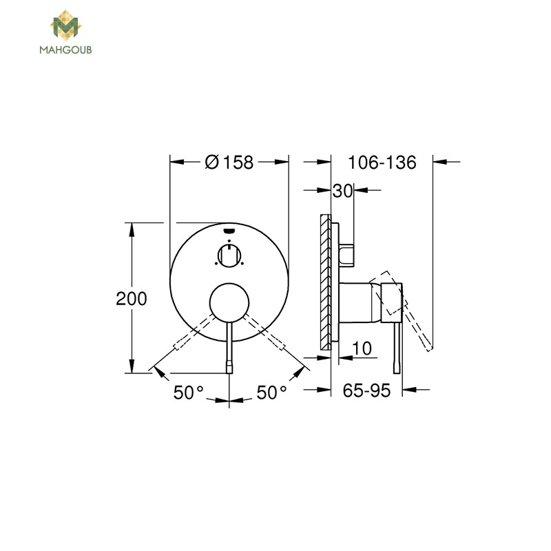 خلاط بانيو دفن جروهي ايسانس 3 فتحه اسود 24092AL1 image number 1