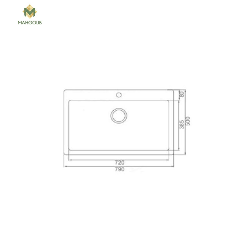 حوض جرانيت بالطابق رمادي غامق GRA-001 image number 1