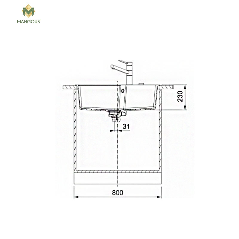 Granite kitchen sink franke with popup waste and overflow 50x79 cm grey 114.0686.805 image number 1