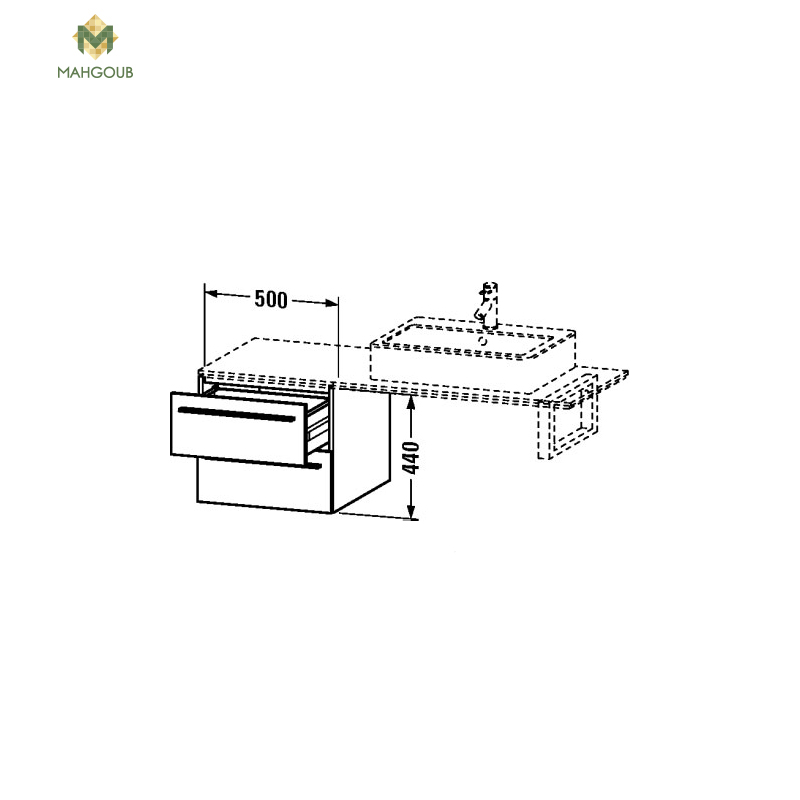Unit DURAVIT X-LARGE Separate drawers for use under the console 50x54 5 cm LINDBERG 672308 image number 1