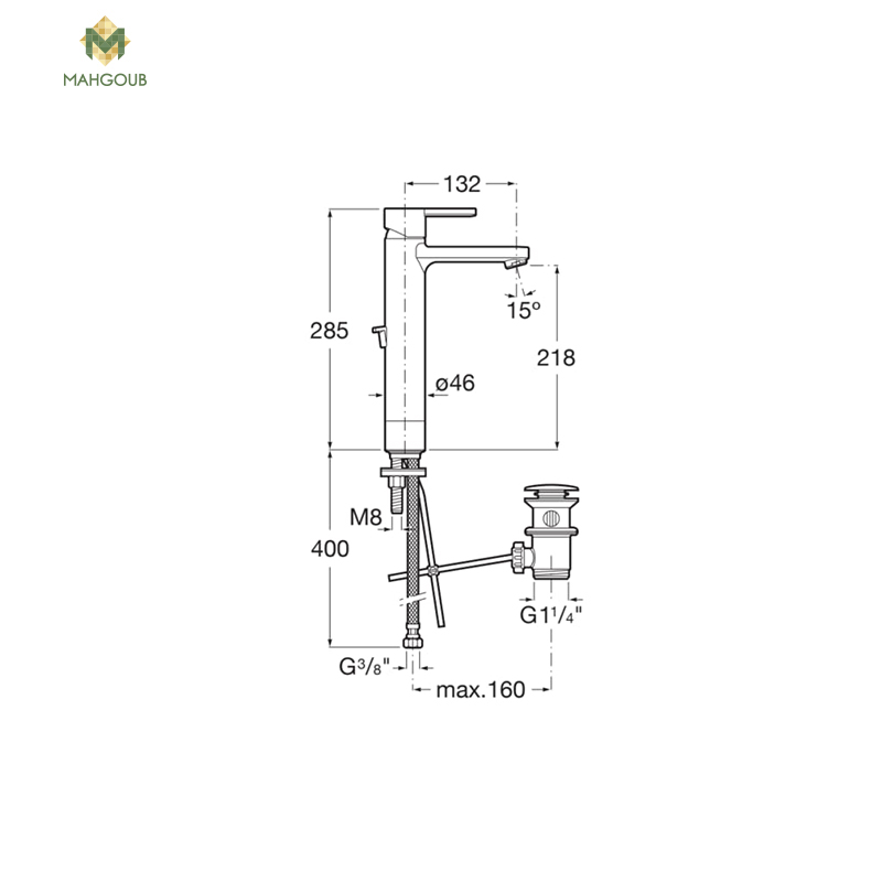 Basin Mixer ROCA NAIA high hand mixer CHROME image number 1