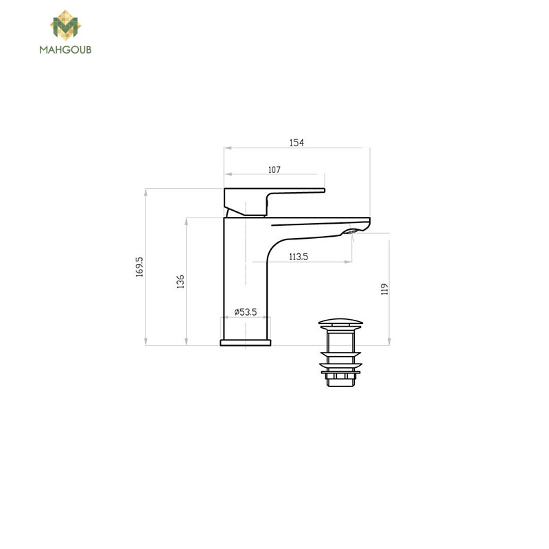 Basin Mixer Lutz Shawn Black E11030501b image number 1