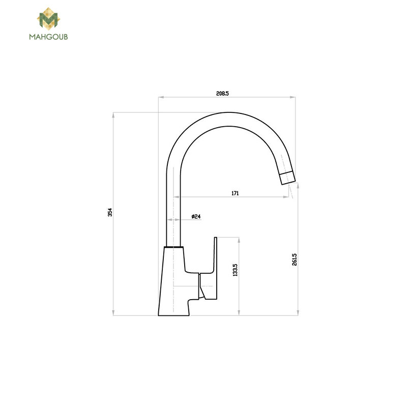 خلاط مطبخ لوتز شون كروم E11030510c image number 1