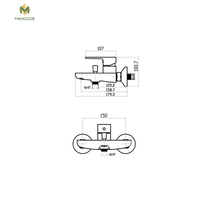 Shower Mixer Lutz Shawn Black E11030504b image number 1