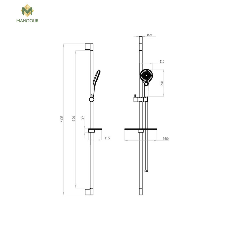 Shower Rail Lutz With The Soap Chrome E61030401c image number 1