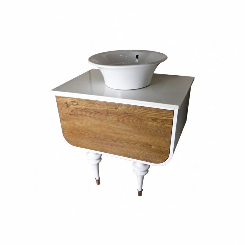 وحدة 80 سم بالرخامه والحوض والمرايا image number 0