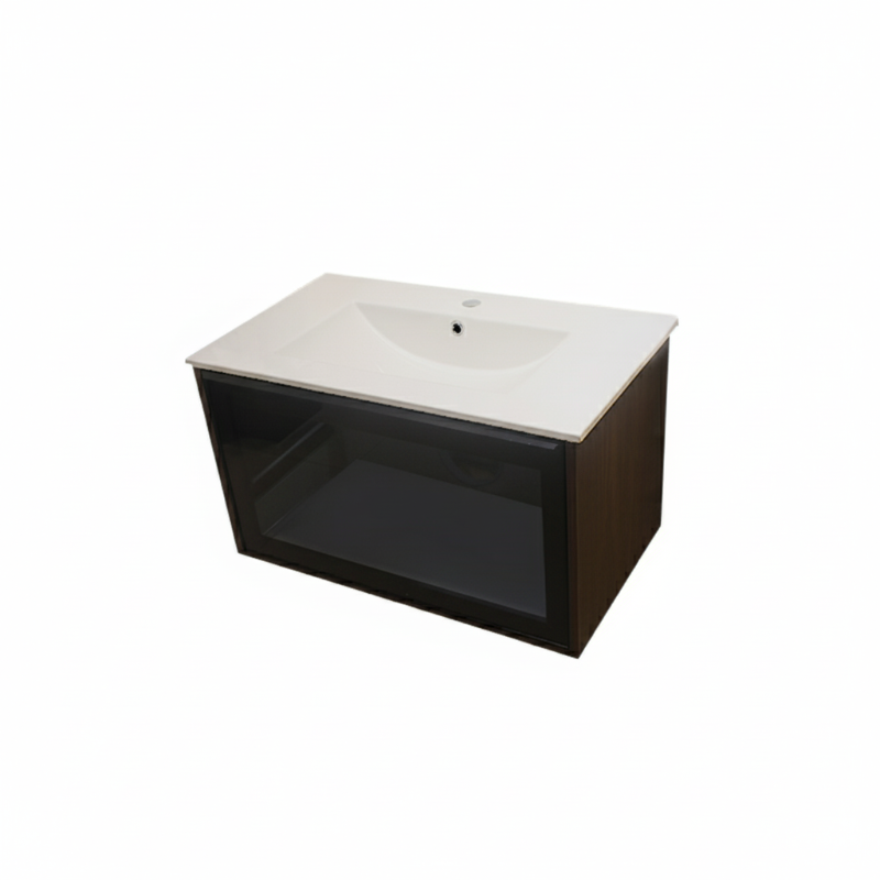 Unit mono light 80 cm with drawer and without basin dark brown 7810-109 image number 0