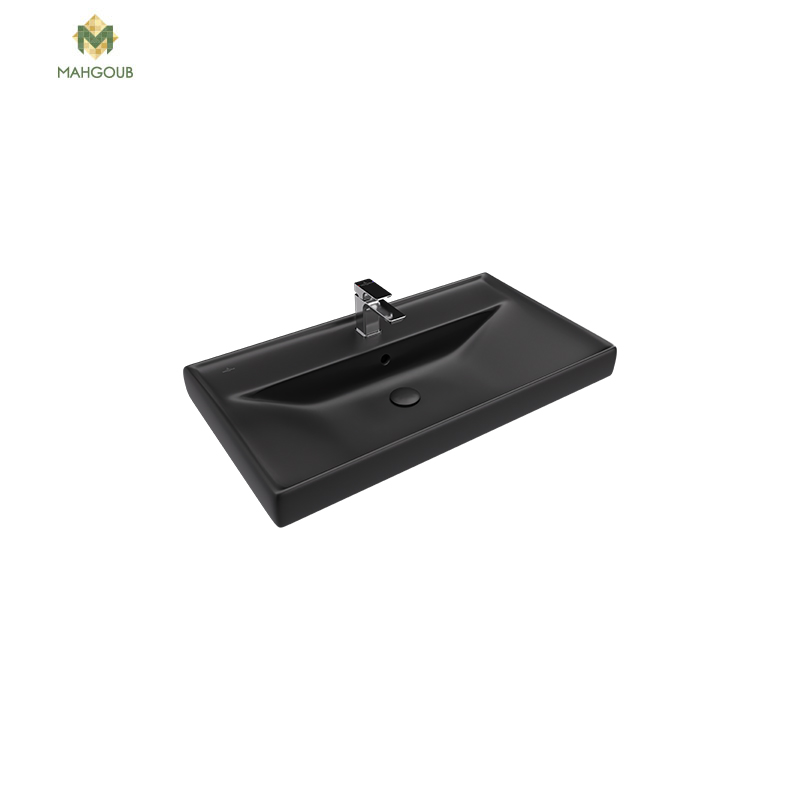 Basin For Furniture Unit VILLEROY & BOCH Fantichello with a mixer hatch 49 x 85 cm BLACK 5A478538