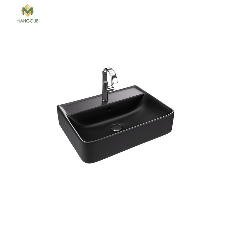 Basin For Furniture Unit VILLEROY & BOCH Subway with a mixer hatch 65 cm BLACK 5A416538