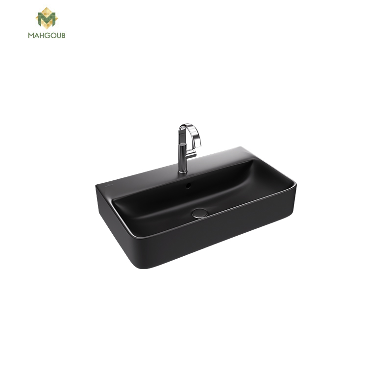 Basin For Furniture Unit VILLEROY & BOCH Subway with a mixer hatch 79.5 cm BLACK 5A418038