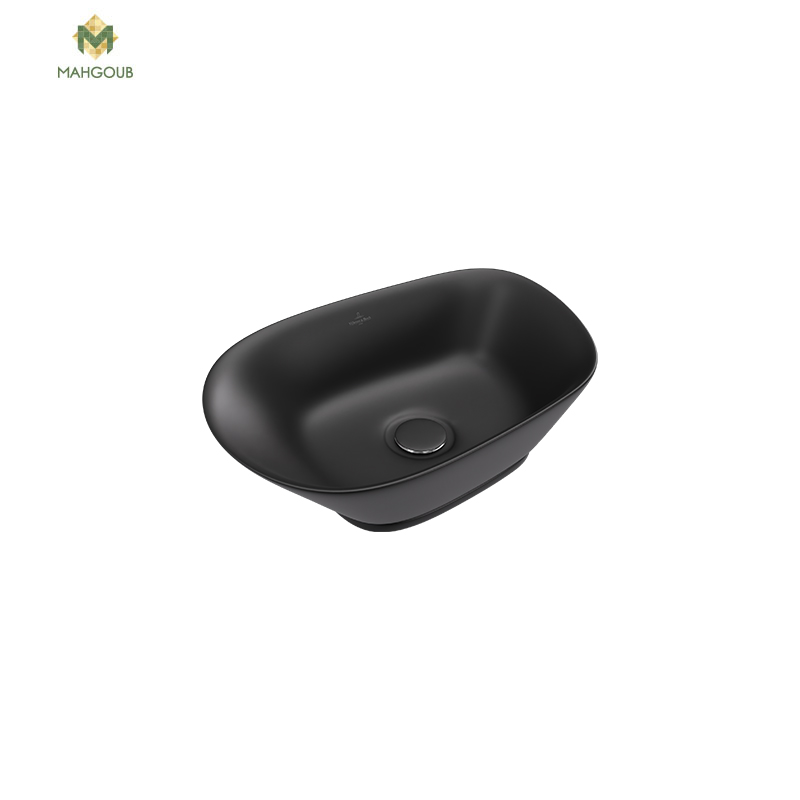Counter Top Basin VILLEROY & BOCH Subway No mixer slot oval 42.5 x 54.5 cm BLACK 5A446038