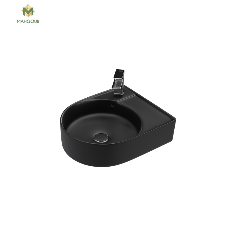 Counter Top Basin VILLEROY & BOCH Subway with a mixer slot 43.5 x 52.5 cm BLACK 5A425038