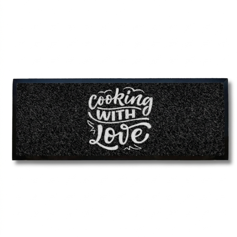 Kitchen Floor Mat Slip-resistant 60x90 cm BLACK R23
